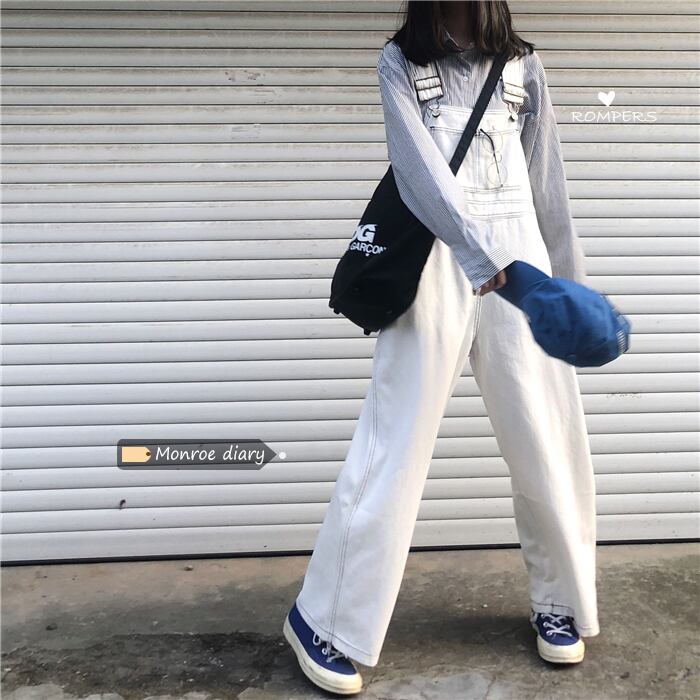 カジュアルオーバーオール スプリングオータムルーズジャンプスーツ オールインワン パンツ 春物 秋物 モンロー50819423818