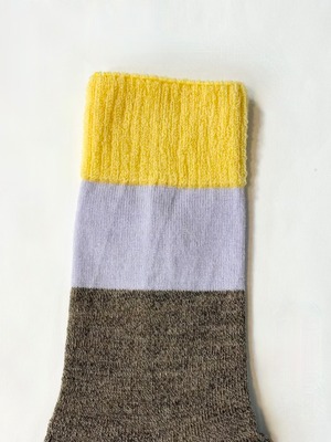 yahae・Wool Pile Sole Socks・Yellow×Purple　4-4027-22
