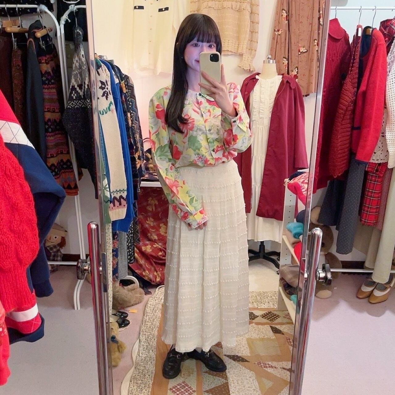 neon yellow flower blouse