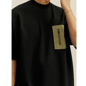 Zip pocket crew neck t-shirt 0732