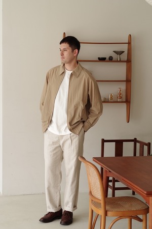 Linen Cotton Herringbone Trousers