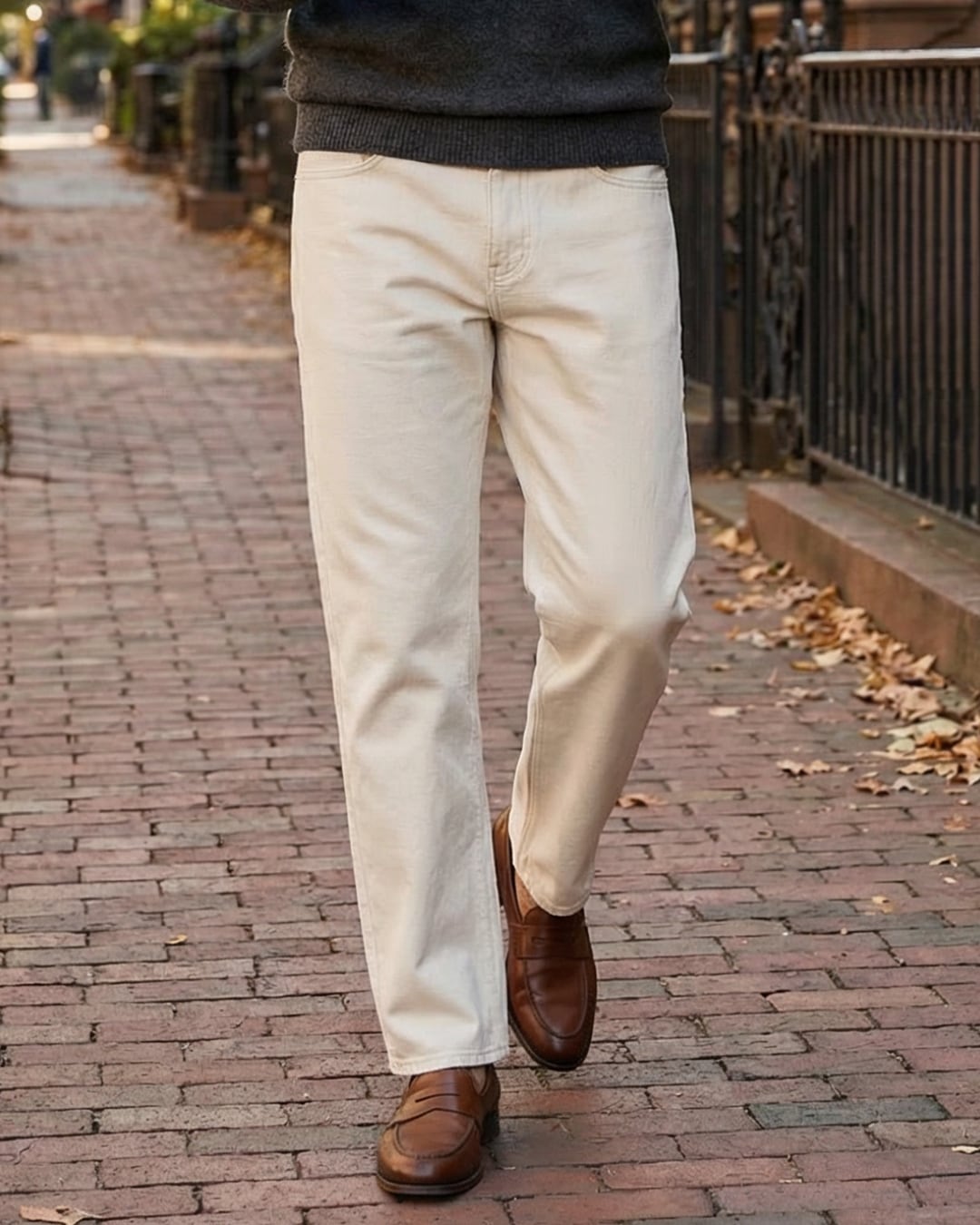 リラックスフィット コットンストレートパンツ A0178