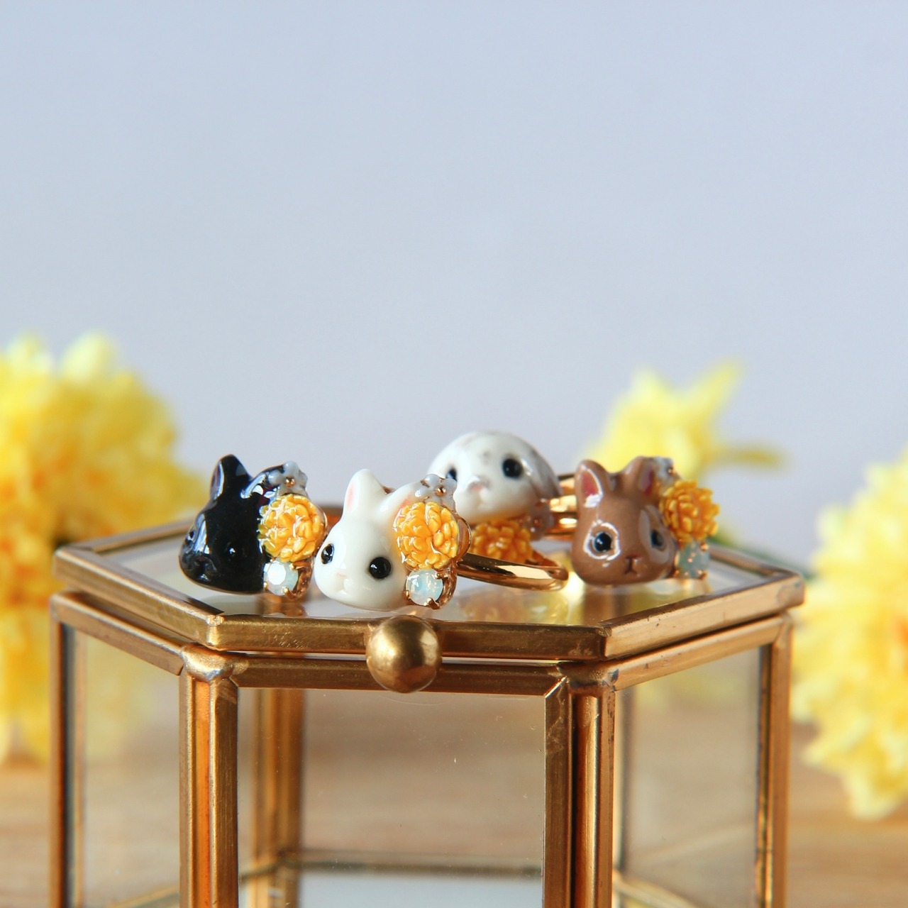 うさぎとたんぽぽリング