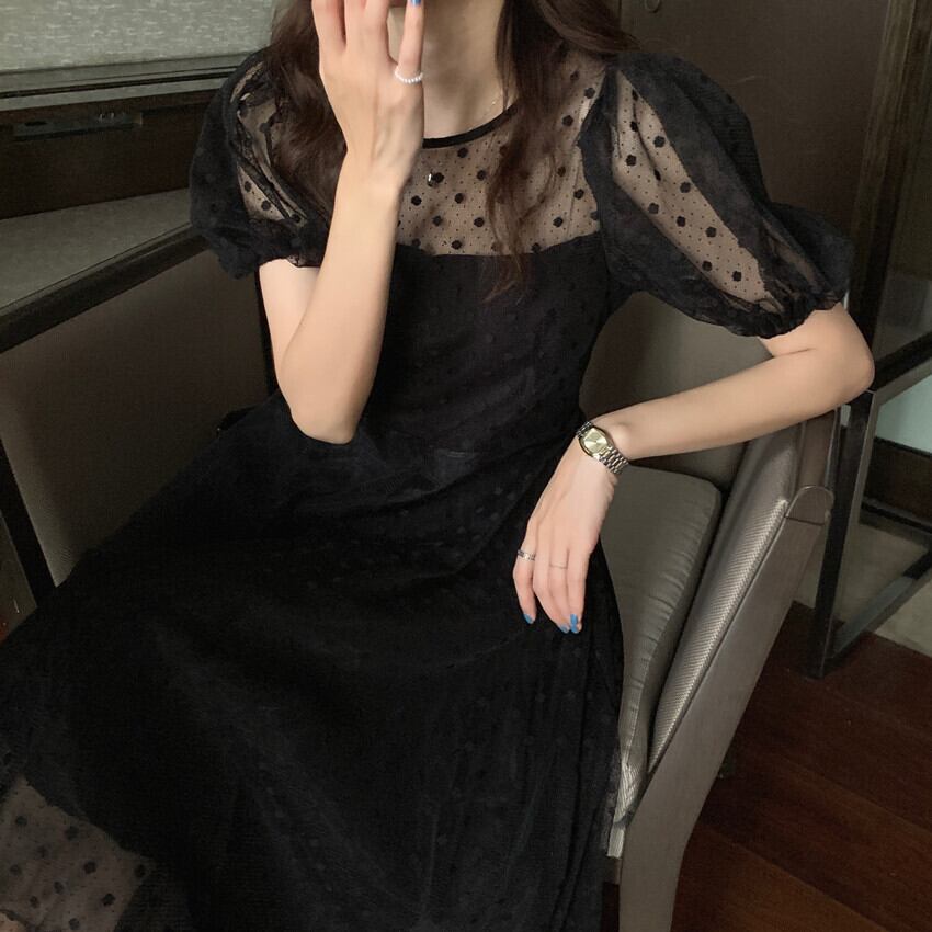 メッシュドレス サマースリムロングスカート 夏物 ビッグFスモールZ韓国78920379742