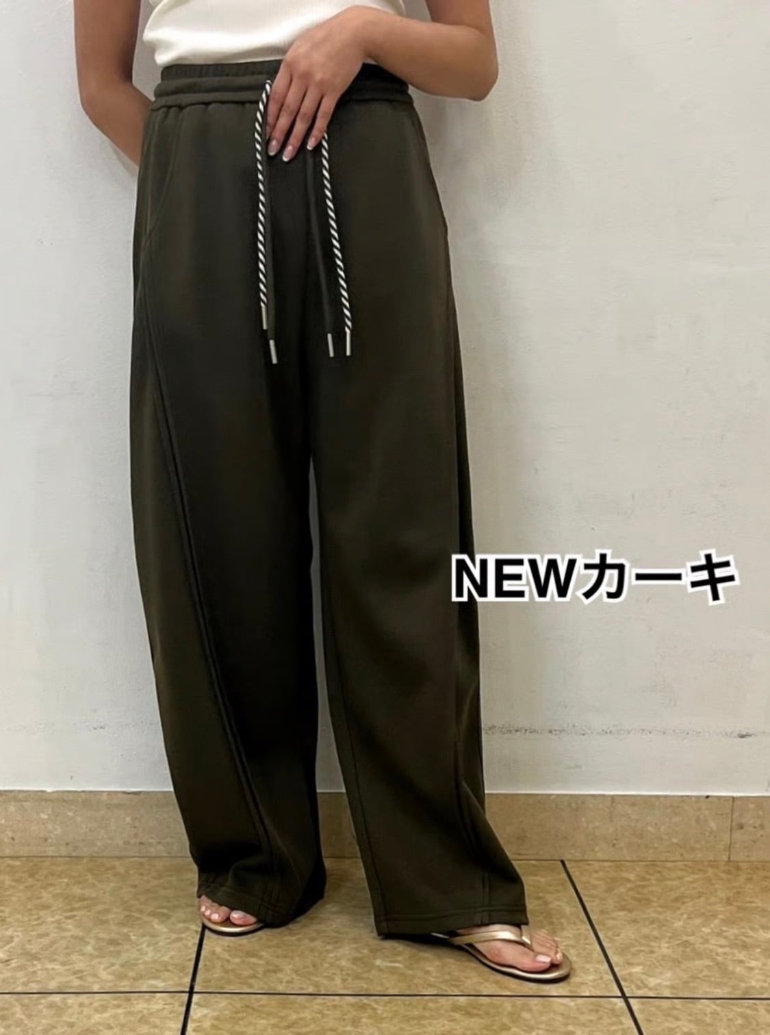 Posie dress＊select】ダブルコードスウェットワイドパンツ 77638