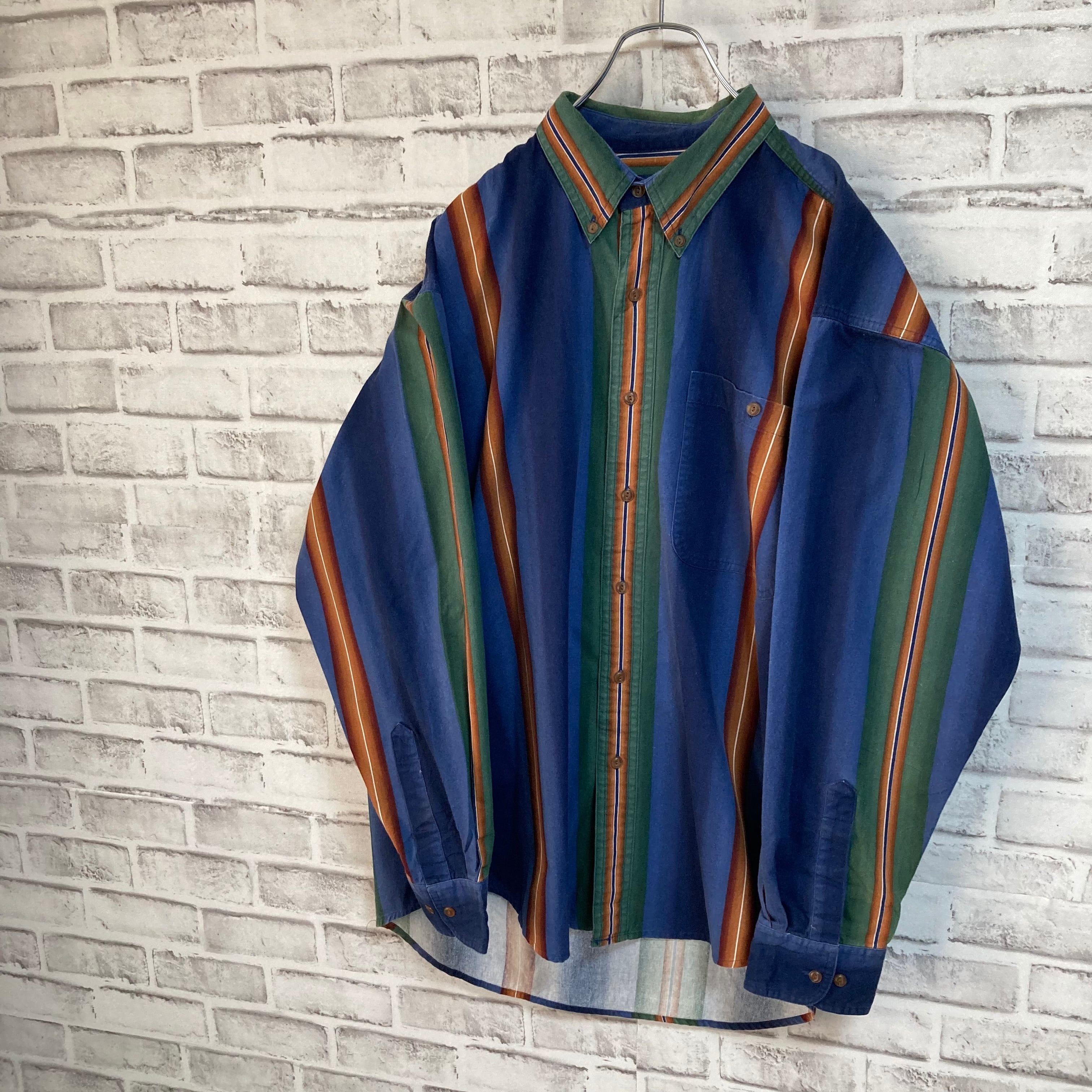 【CHAPS RALPH LAUREN】L/S Stripe BD Shirt L 80s チャップス ...