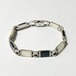Vintage 925 Silver Onyx & MOP Link Bracelet