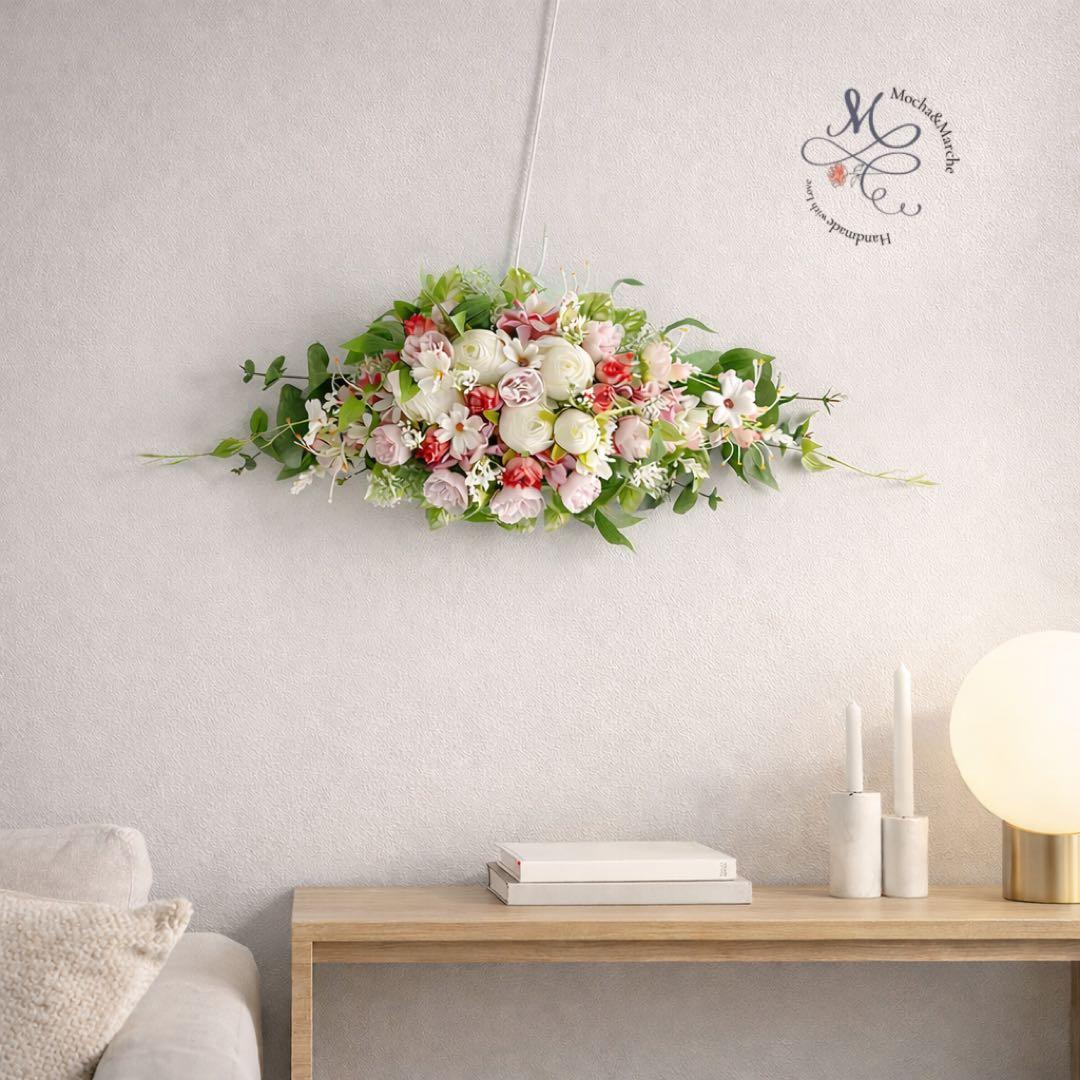 胡蝶蘭の華やかなフラワースワッグ 光触媒フラワー 開店祝いや誕生日や