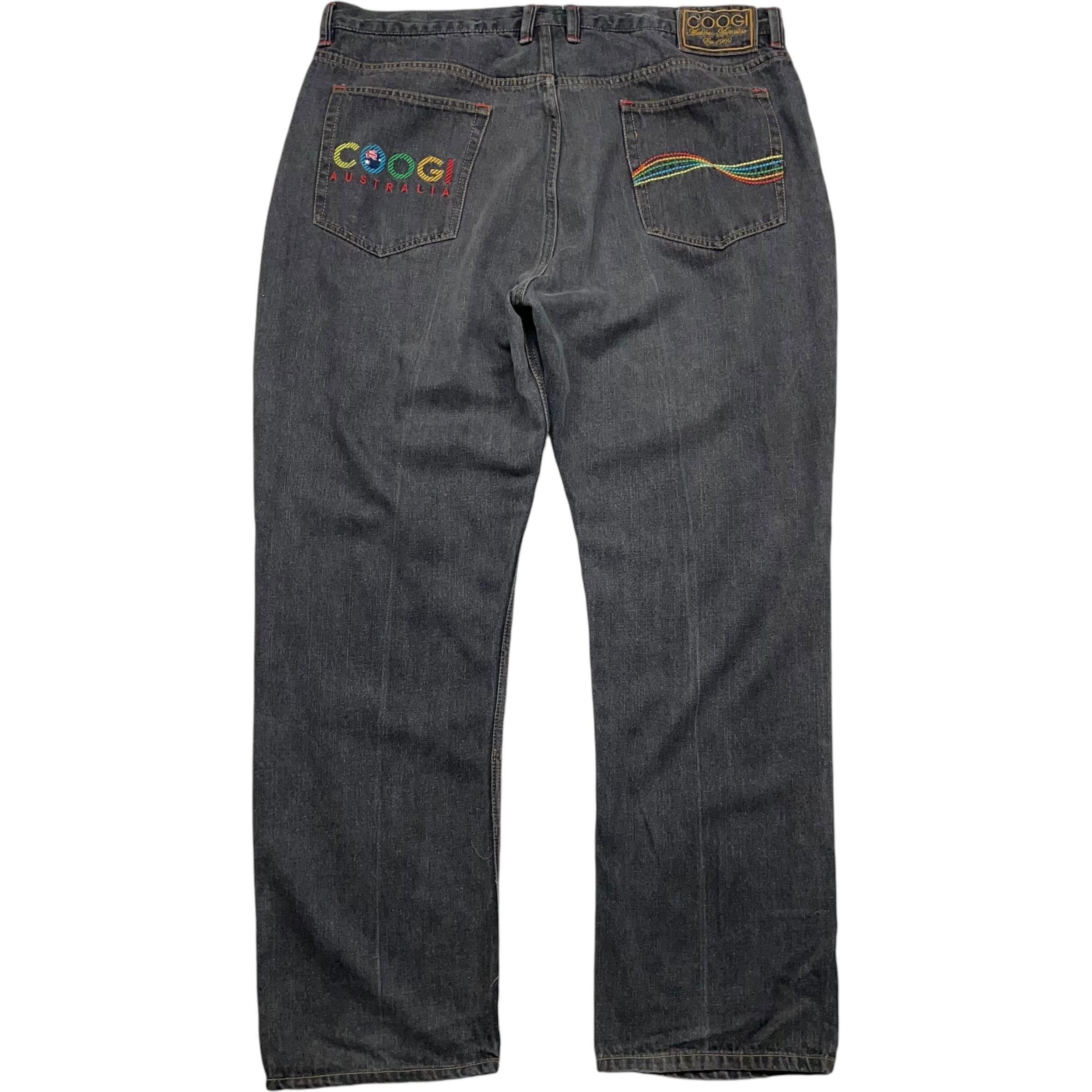 《実寸W42 L32》COOGI クージー デニムパンツ ワイドパンツ バギーパンツ ブラックデニム no.4709
