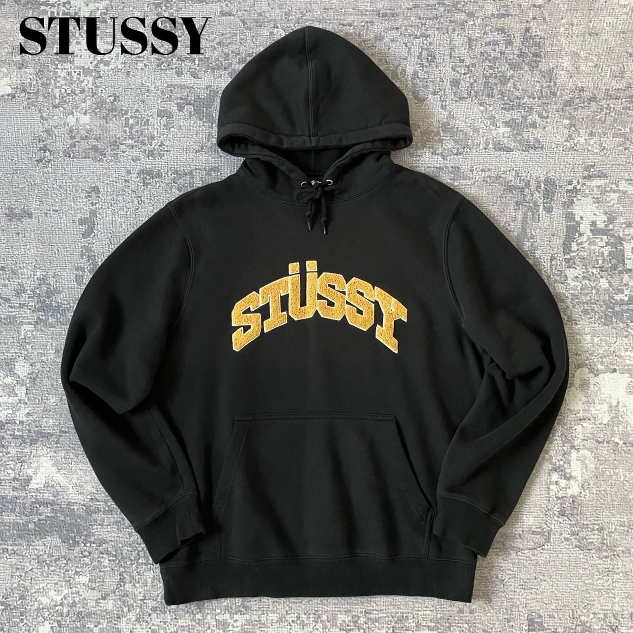 STUSSY 刺繍ロゴ アーチロゴ パーカー XL