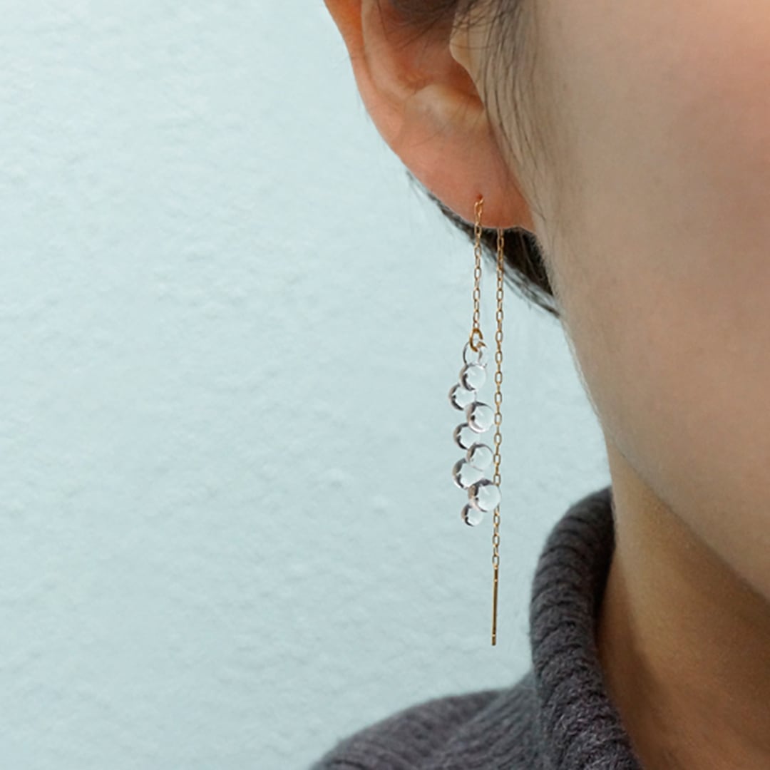 HARIO Lampwork Factory ピアス meguri 透漆