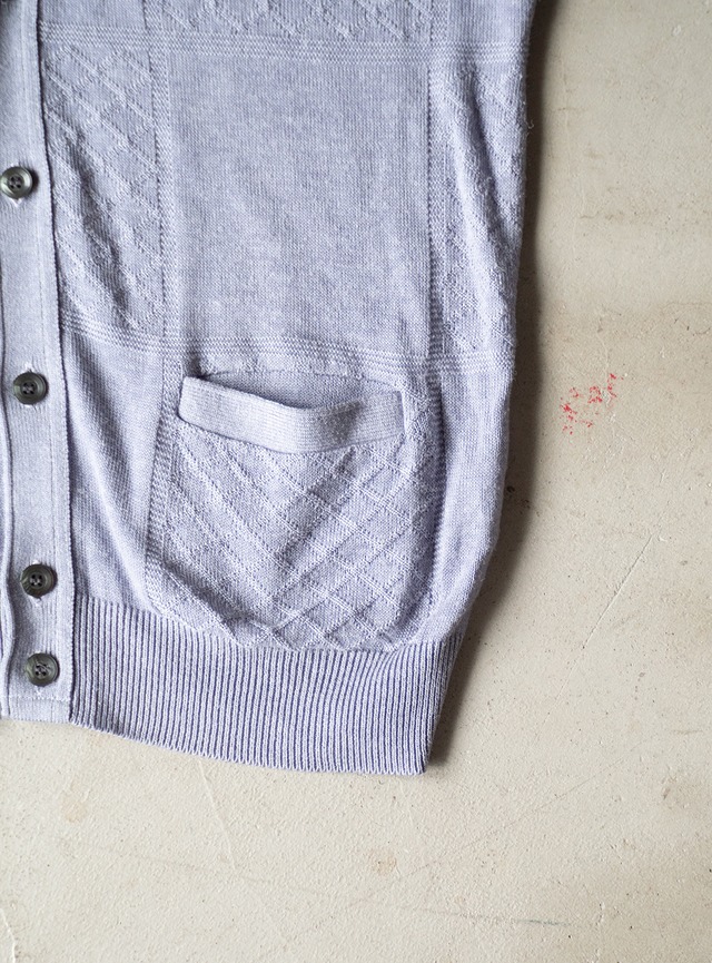 "COTE D'AZUR" 1990s Acrylic linen v-neck cardigan
