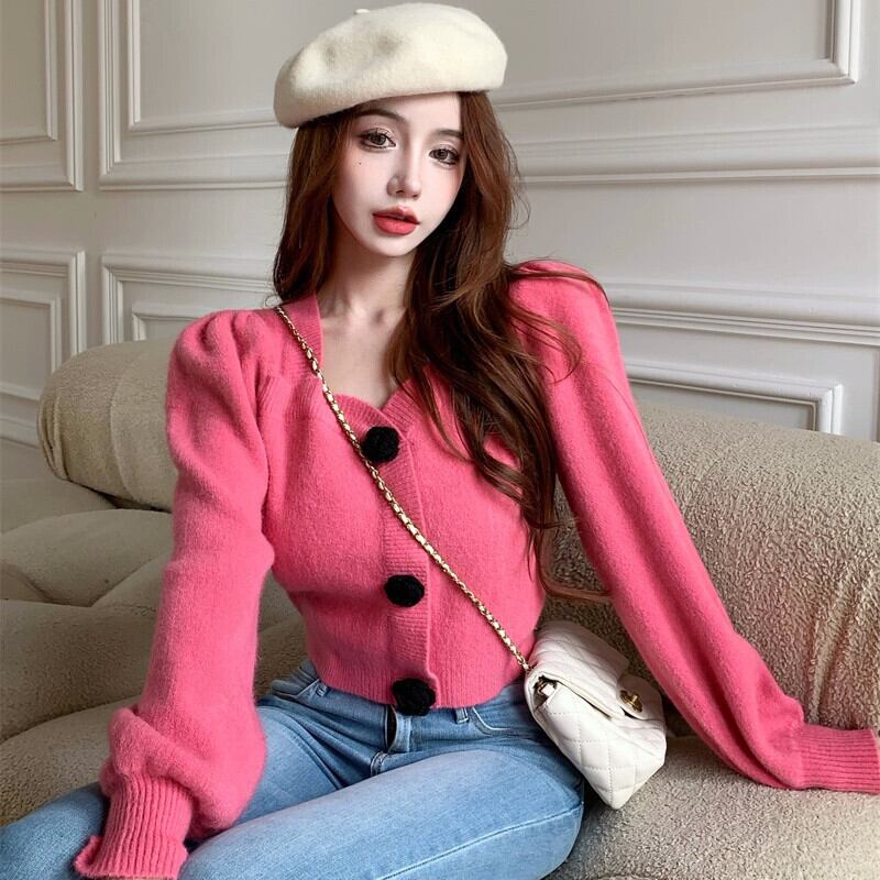 Flowerデザイン オータムスリムトップス ロング 大人ガーリー スウィート キュート カジュアル 秋物 ピュア フラワーデザイン スクウェア ガールズファッション30728019222