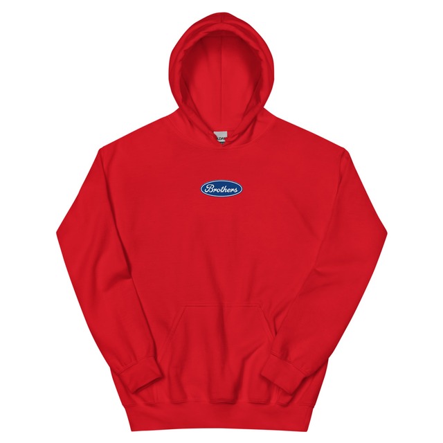 【413】Brothers Logo Hoodie Red