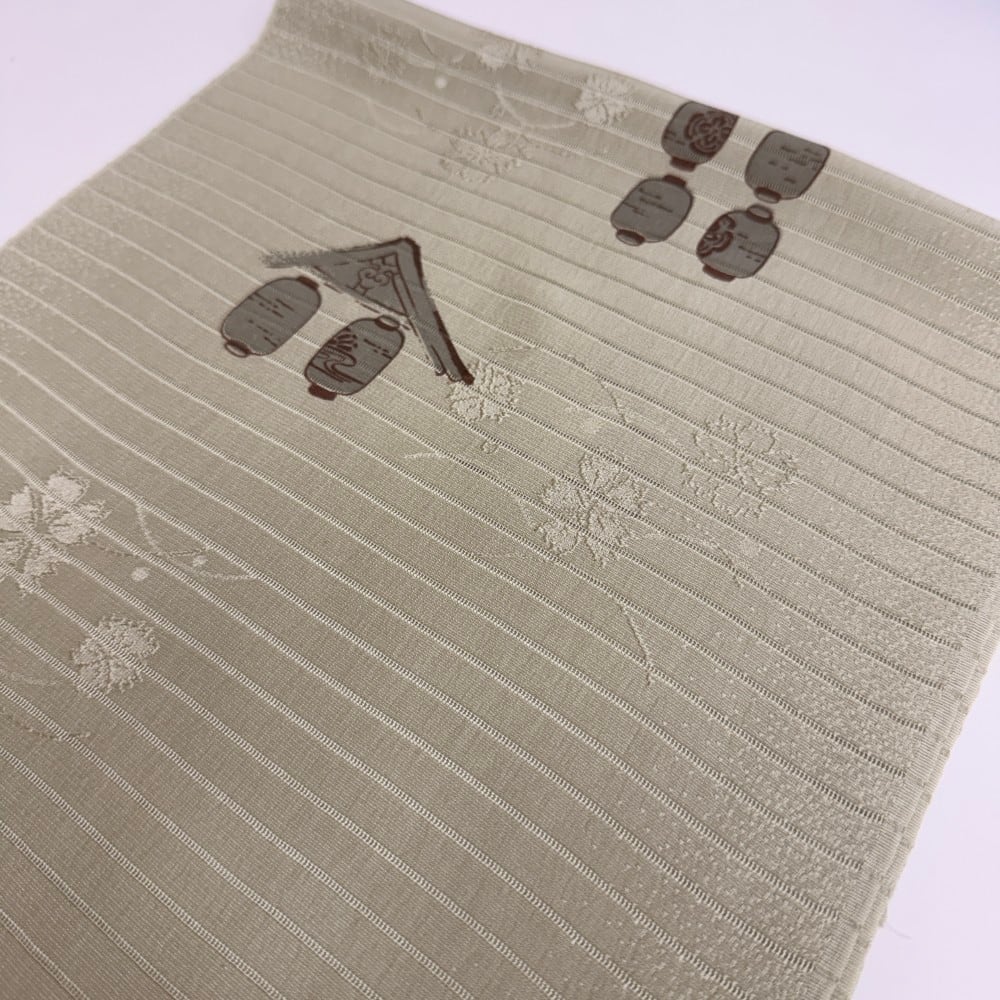 夏帯揚げ 新品 夏用 帯揚 緑 小紋 紬 訪問着 普段着用 礼装用 正絹 絹100% 和装小物 5705