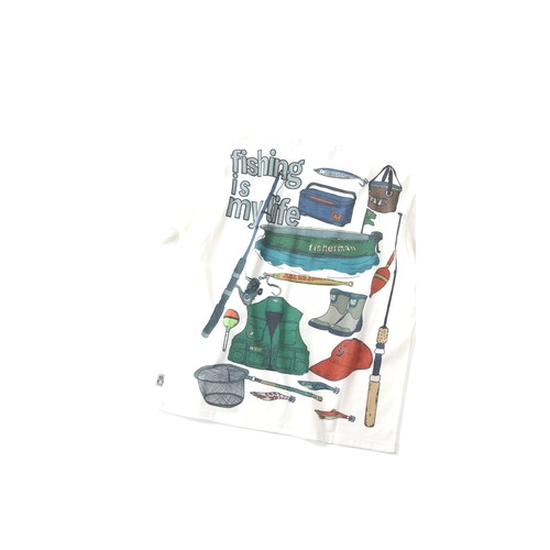 gym master ジムマスター 5.8ozT/C ドライプリントTee Tシャツ メンズ FishingLifeホワイト(G533760-01)