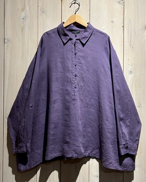 【a.k.a.C.a.k.a vintage】“Eileen Fisher” Irish Linen L/S Pullover Shirt