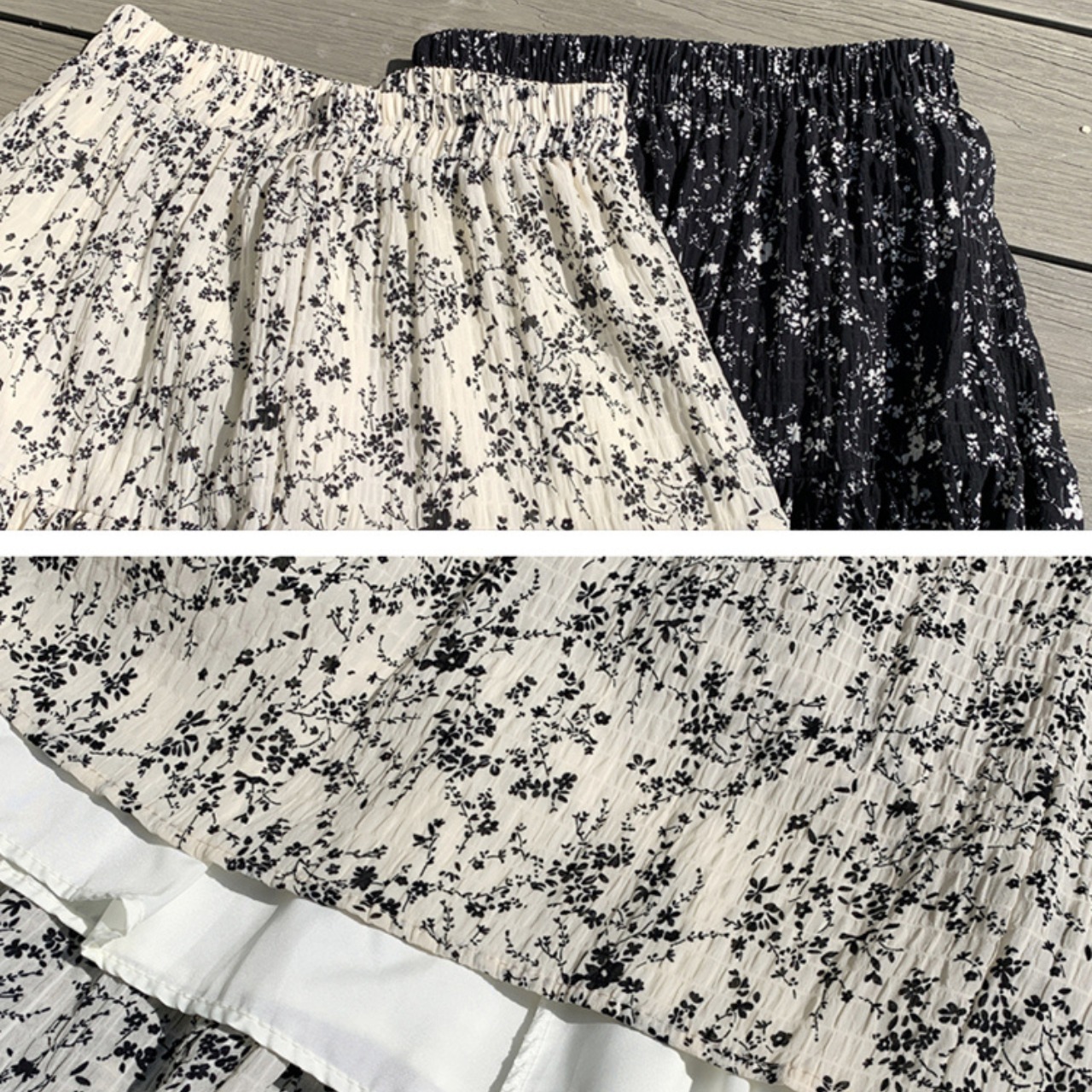 小花柄 ティアード ロング スカート 10210