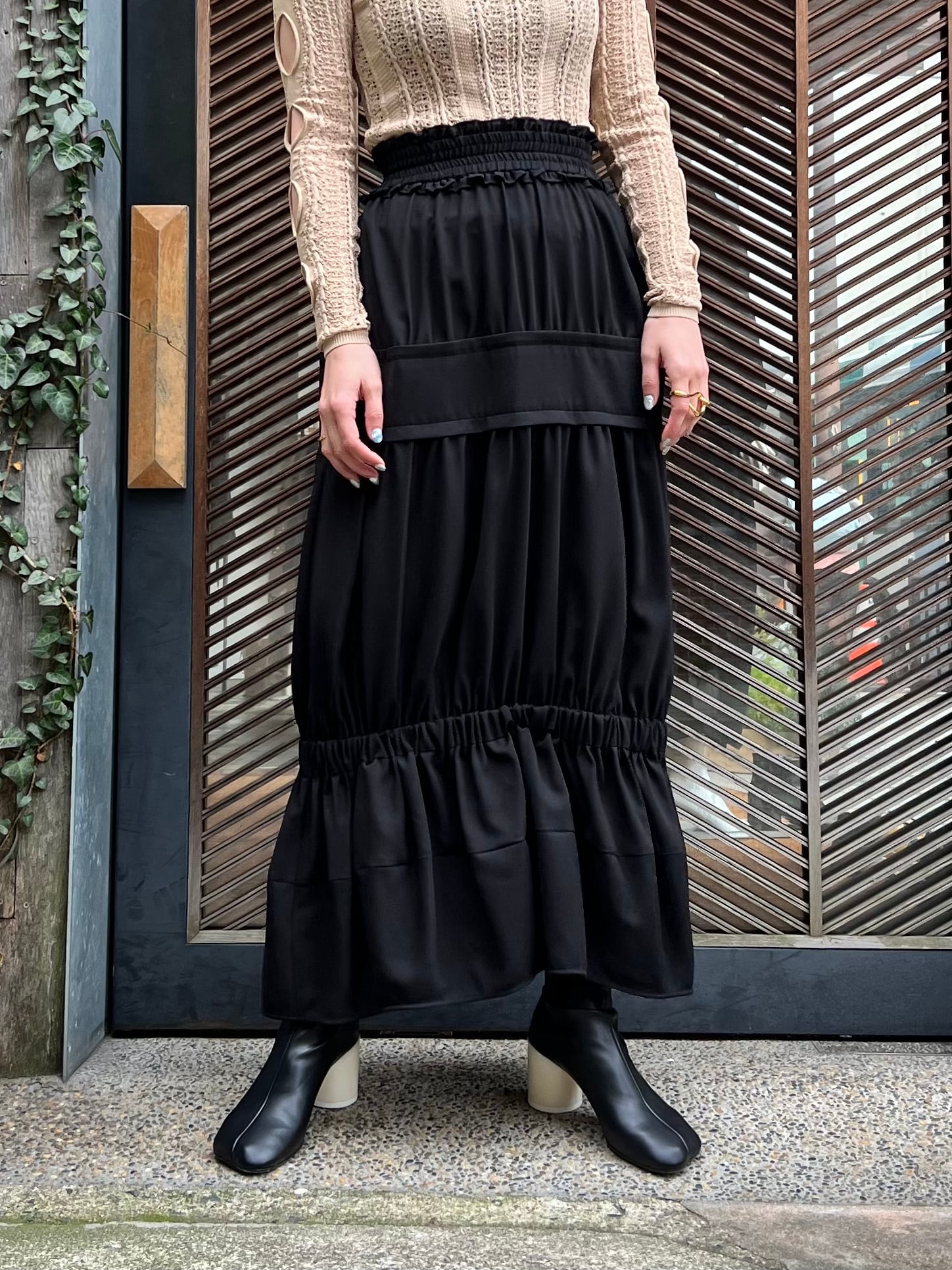 【23SS】ENFOLD エンフォルド / GATHER PEPLUM SKIRT