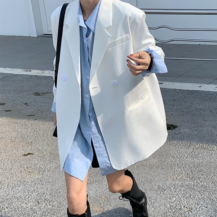 ジャケット スプリングオータムホワイトルーズカジュアル 春物 秋物 ケッペル74776925517