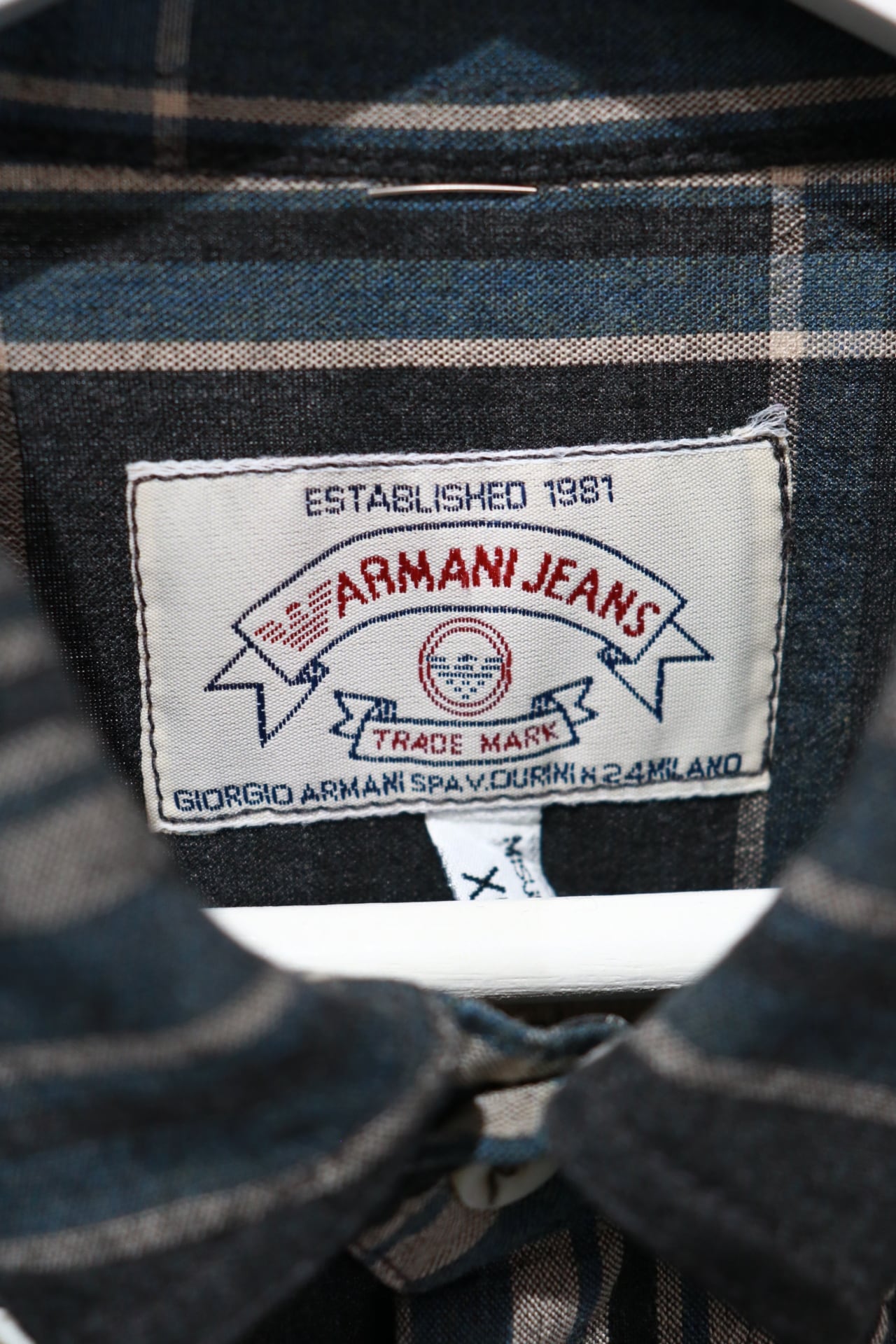ARMANI JEANS rayon check shirt | Cary