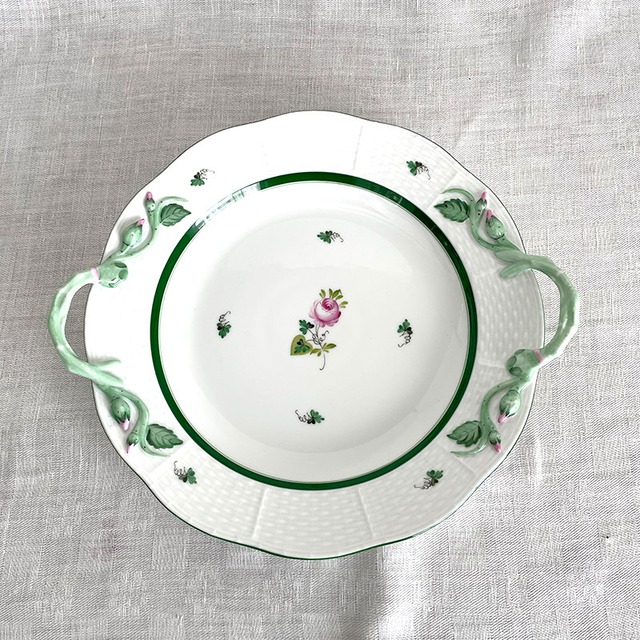 ハンガリーの名窯ヘレンド HEREND 大きなケーキ皿 ウィーンの薔薇 17twc30