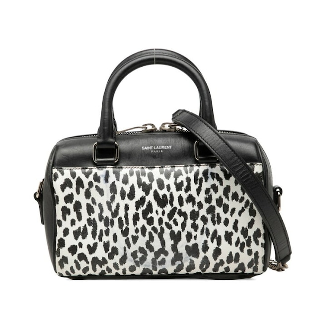 サンローラン ベイビーダッフル ハンドバッグ 2WAY ショルダーバッグ 340238 ブラック レザー レディース SAINT LAURENT 中古
