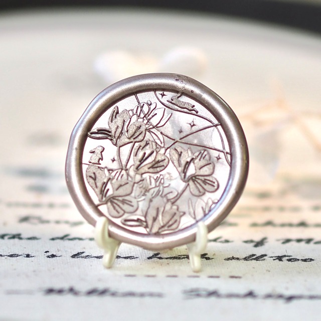 【1点のみ入荷】シクラメンのかくれうさぎ｜Hidden Bunny in Cyclamen 25mm・シーリングスタンプ