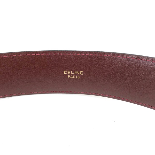 CELINE　セリーヌ　アンティークモチーフ　レザー　ベルト　レッド　vintage　ヴィンテージ　オールドセリーヌ　6ncg4u