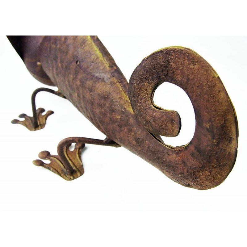 メタルカメレオン ガーデンオブジェ 渦巻きカメレオン | caeru