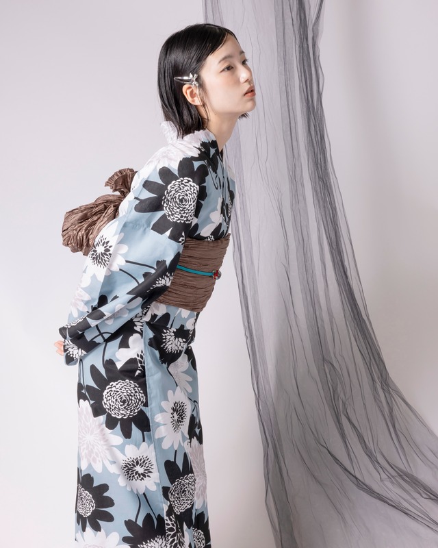 浴衣 未仕立て aison 綿麻 希少 竜巻き絞り 藤井絞り