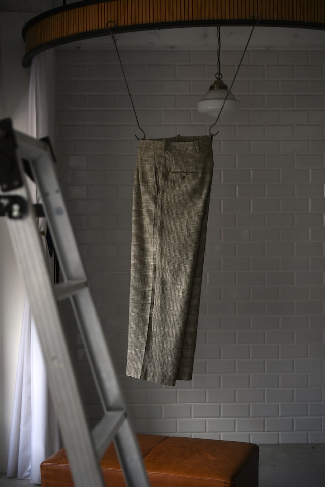 m’s braque / TUCKED BAGGY PANTS (GLEN CHECK BEIGE)