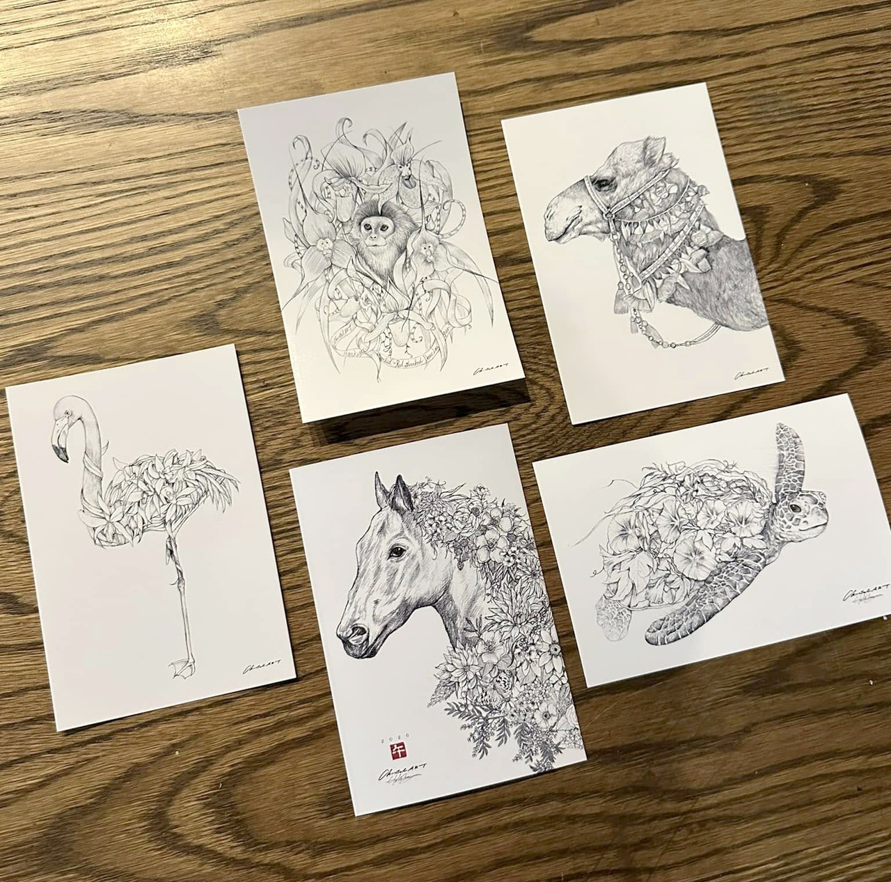 干支ヒノエウマ 他ポストカード  6枚セット