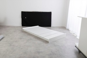 【セミシングルショート】Yuseong幅100cm幅広すのこローベッド　ヘッドボードタイプ(ボンネル)