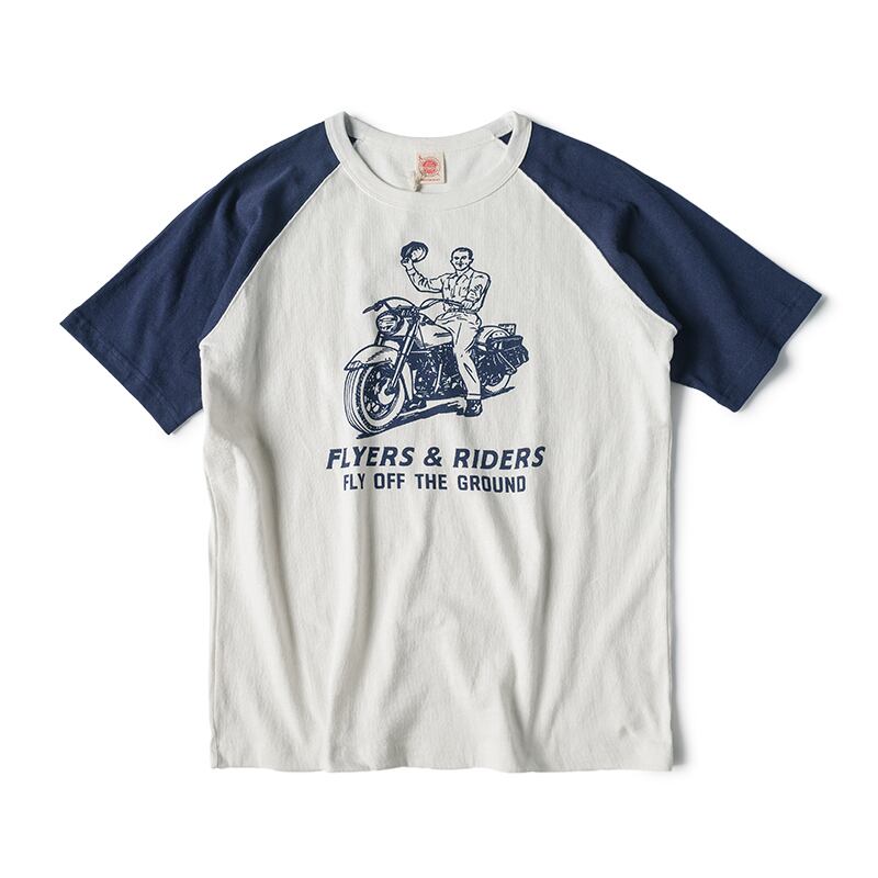 ラグランスリーブバイカーTシャツ 2色 L0120