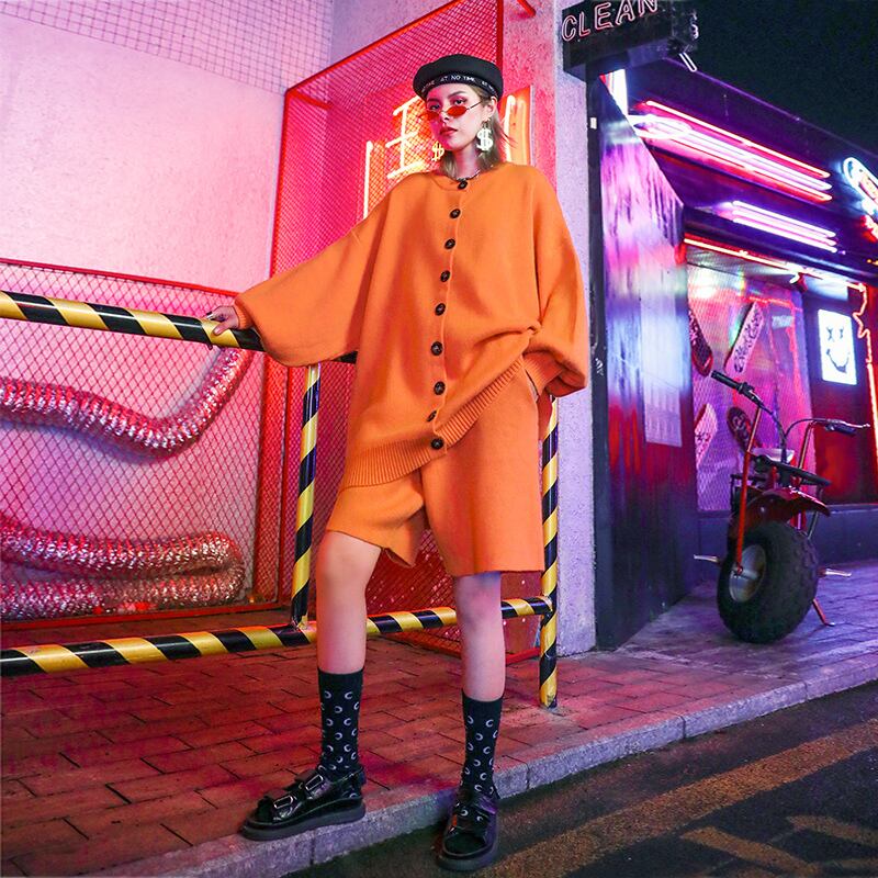 秋冬ニットスーツ女性の気質ファッションビッグサイズファットシスターは細身ワイドレッグパンツセーターコートツーピーススーツ ラブタオタオダレンハウス69320842856