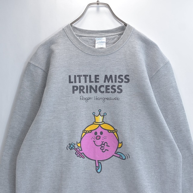 PORT&COMPANY ポートアンドカンパニー スウェットシャツ クルーネック キャラクター プリント Mr. Men Little Miss リトルミス プリンセス ロジャー・ハーグリーブス グレー USED ヴィンテージ ビンテージ 古着 メンズ Mサイズ