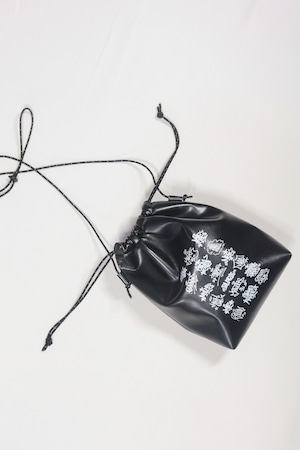 MOL CREW TAG Drawstring Mini Shoulder Bag [BLACK]