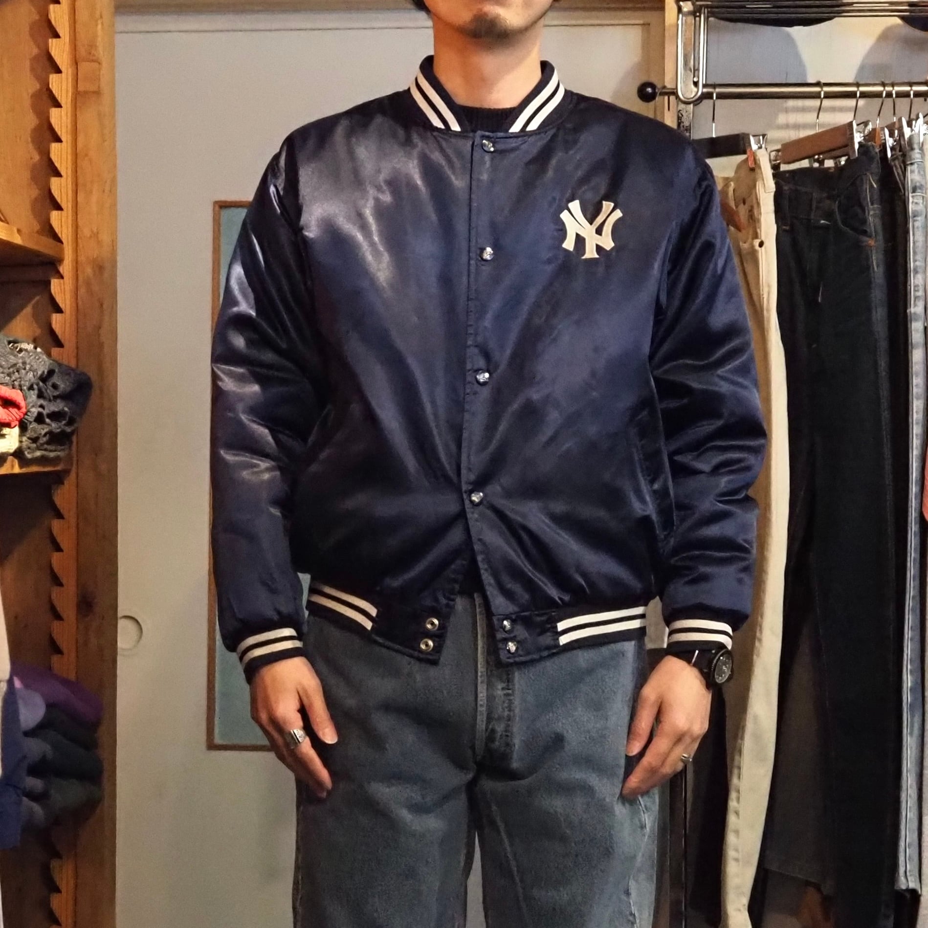 90's MLB GENUINE MERCHANDISE【NEW YORK YANKEES】Nylon Varsity
