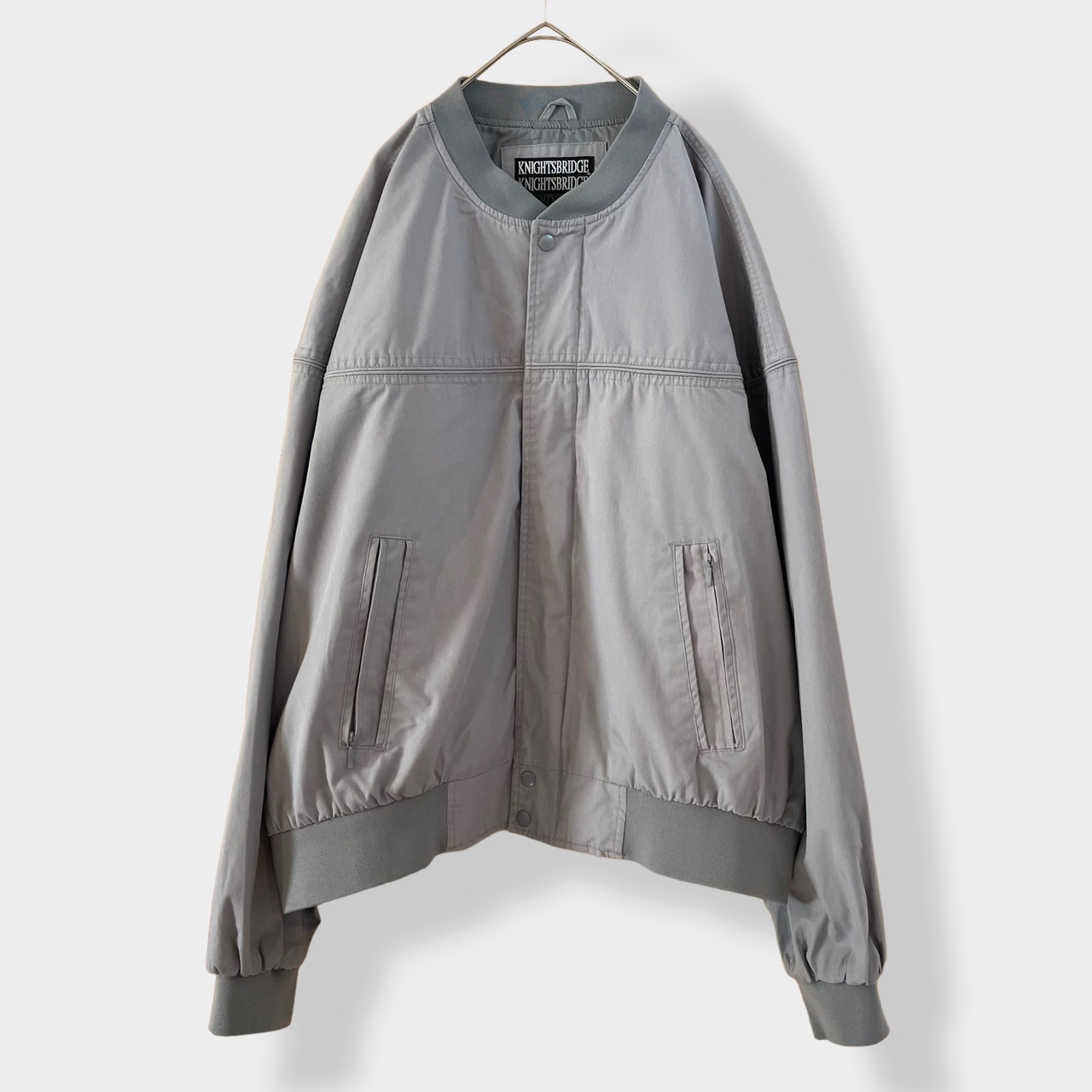 【KINGHTSBRIDGE】ダービージャケット ブルゾン ジャンパー カップインショルダー アウター 3X ビッグシルエット 極太アーム ゆるだぼ オーバーサイズ ワイドサイズ 西海岸 パンクス スケーター アウトロー 80s 90s US古着
