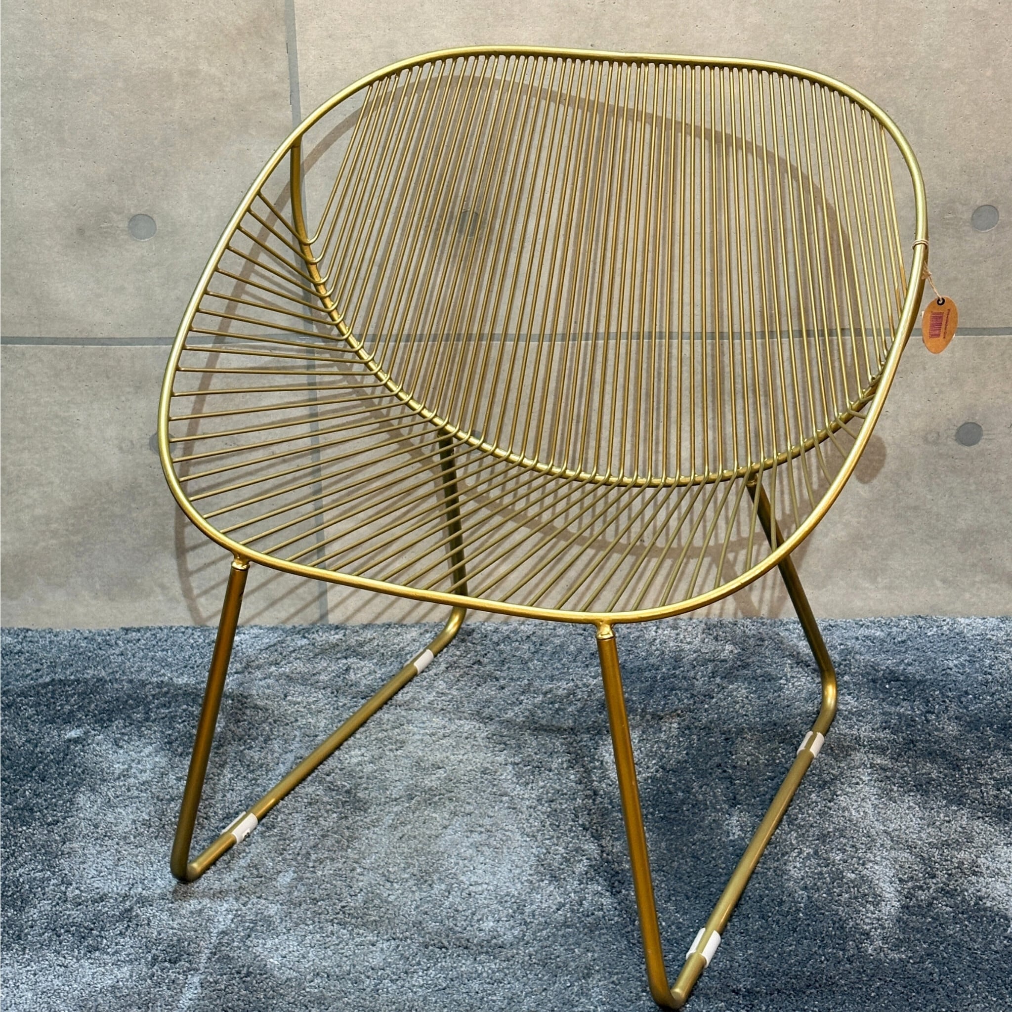 ワイヤーフレーム ラウンジチェア | アンティークゴールド | ミッド