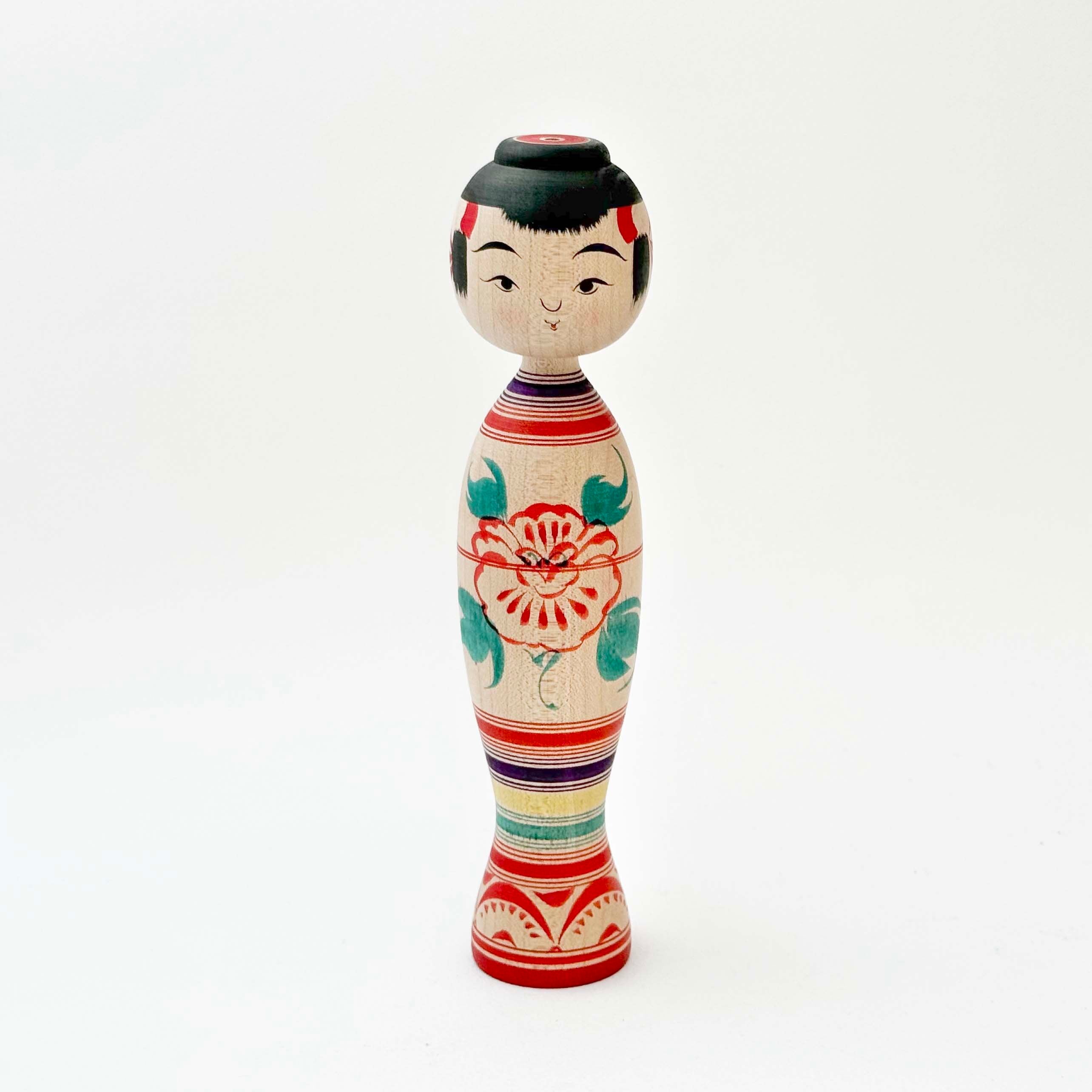 津軽系 / 笹森淳一工人（牡丹とアイヌ模様19cm）