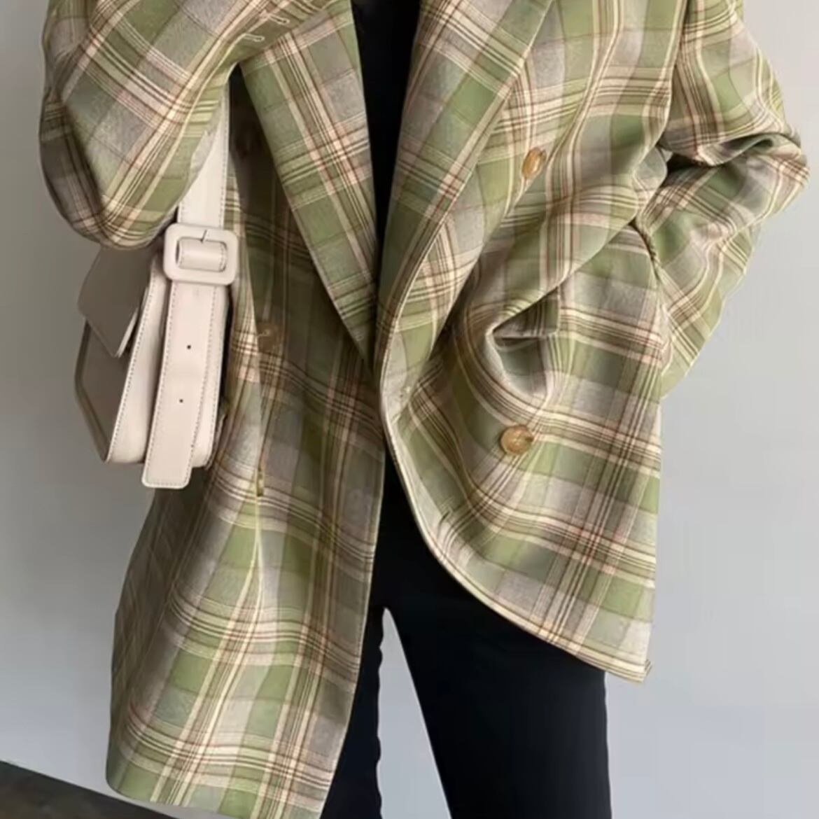 classical check big jacket