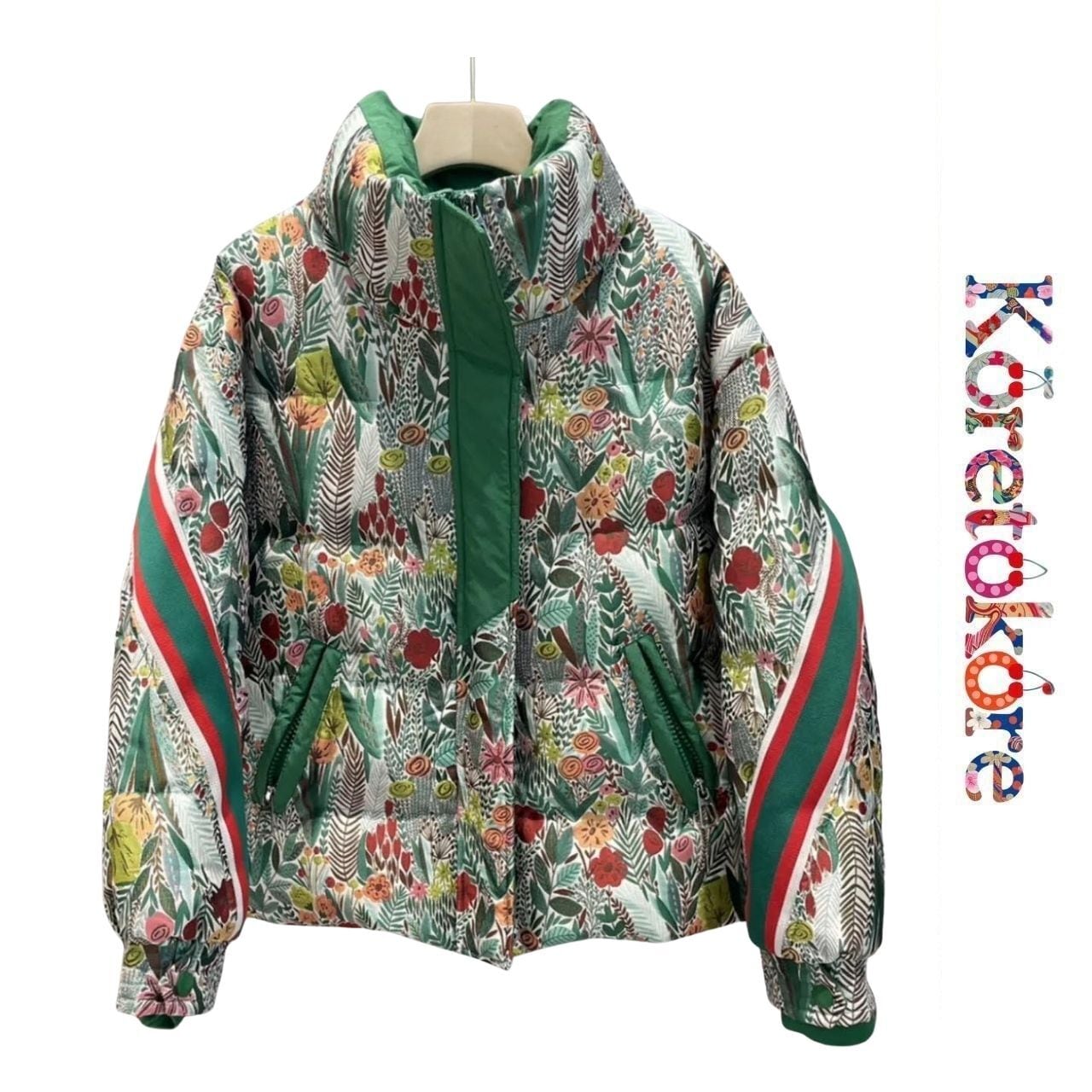 Floral Botanical Puffer Jacket A4031