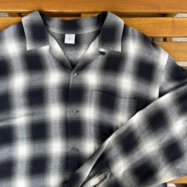 OMBRE CHECK SHIRT BLACK WHITE  S