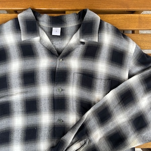 OMBRE CHECK SHIRT BLACK WHITE S