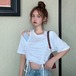 ✞ シャツブラウスストラップレスラウンドネックTシャツ スウィート ✞ゴスロリ SM ミリ 甘ロリ クラロリ 和ロリ エレガント 黒ロリ 姫ロリ 華ロリ BB-BB1033813