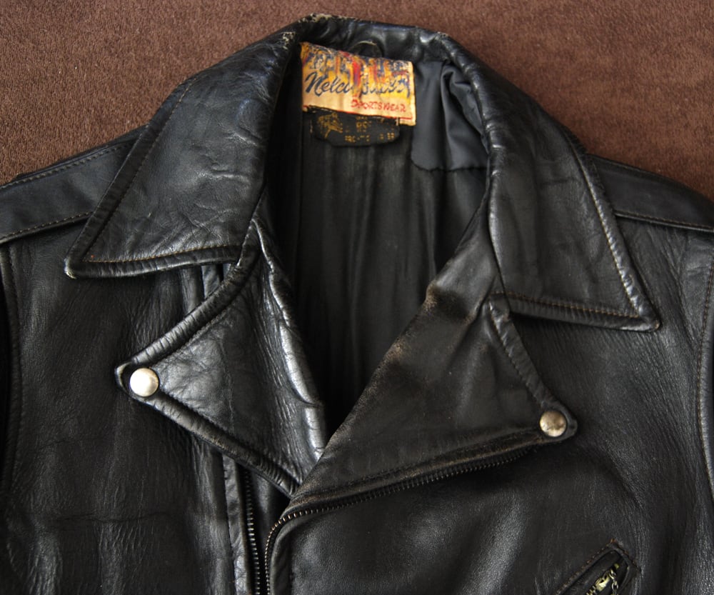50s〜vintage NELCO BUILT レザーダブルライダースジャケット ヴィンテージ50s 613型復刻 カウレザー ダブルライダースジャケットM
