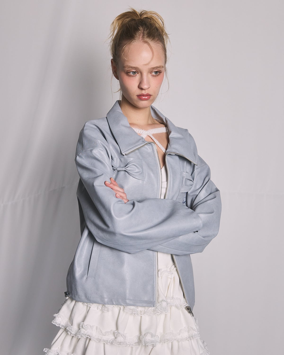 S/S フェイクレザーリボンジャケット | lilLilly official webstore