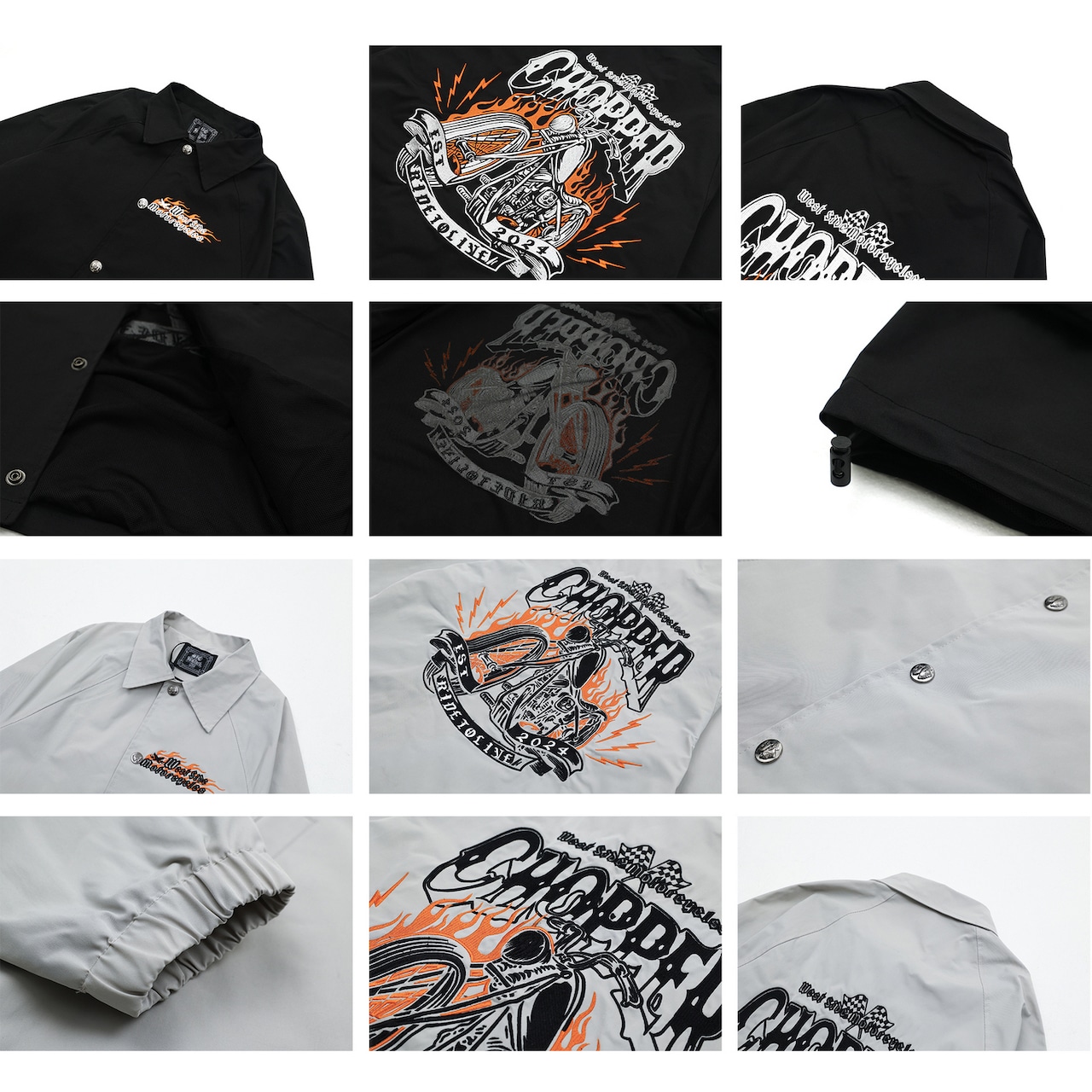 ストリート Chicano Chopperバイク刺繍 ジャケット T1229